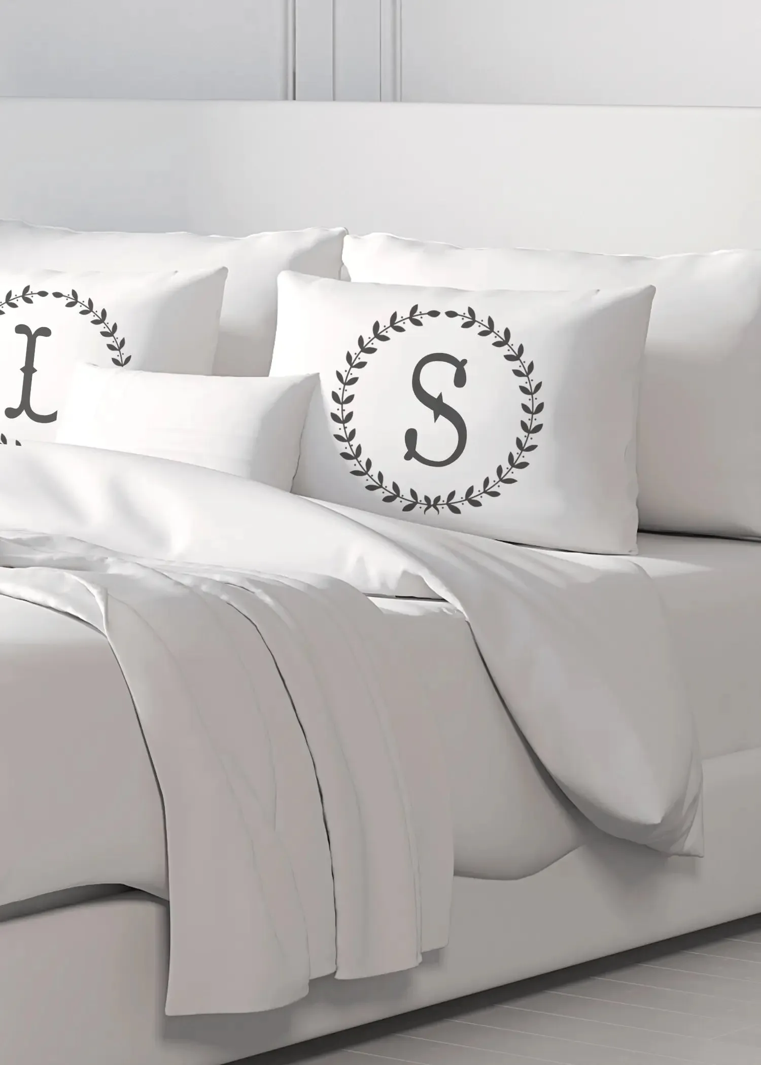 Initial "S" Luxury Bamboo Sateen Pillowcase