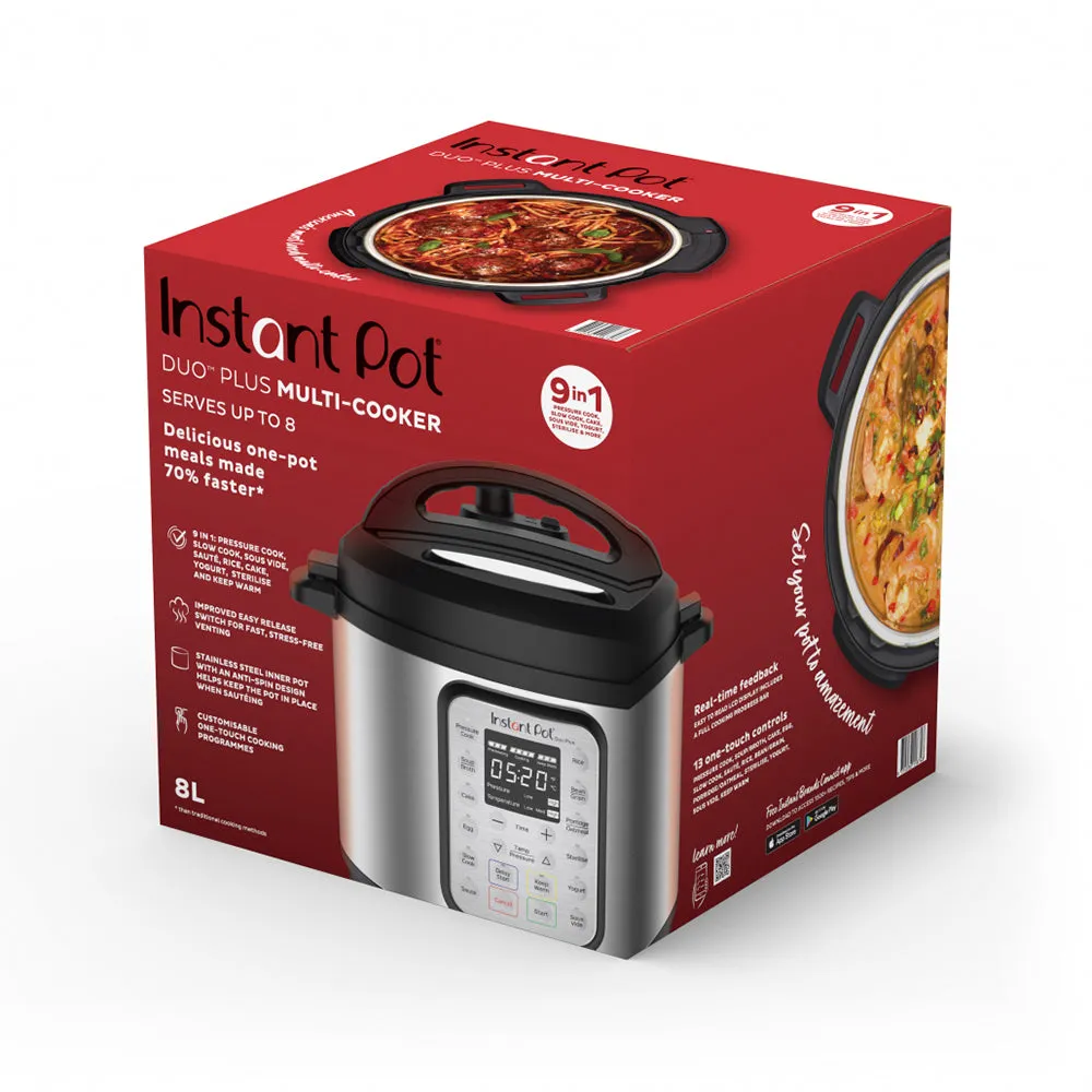 Instant Pot DUO Plus Stainless Steel Multi Cooker 8L