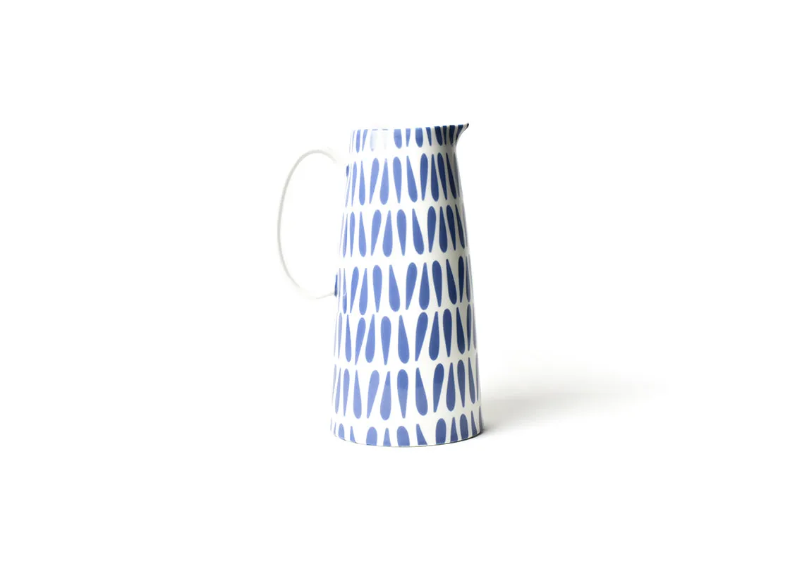 Iris Blue Drop Pedestal Pitcher