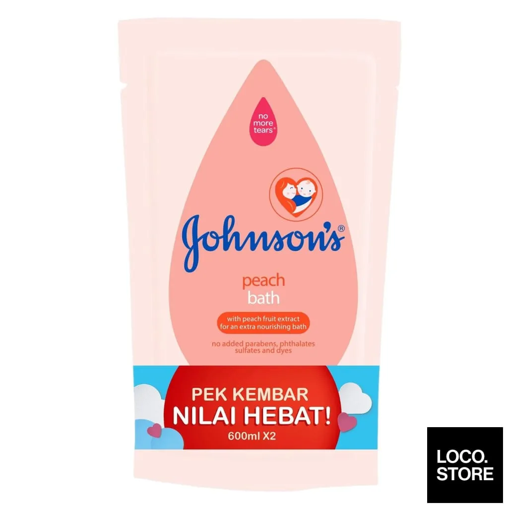 Johnsons Baby Peach Bath 600ml Twin Pack