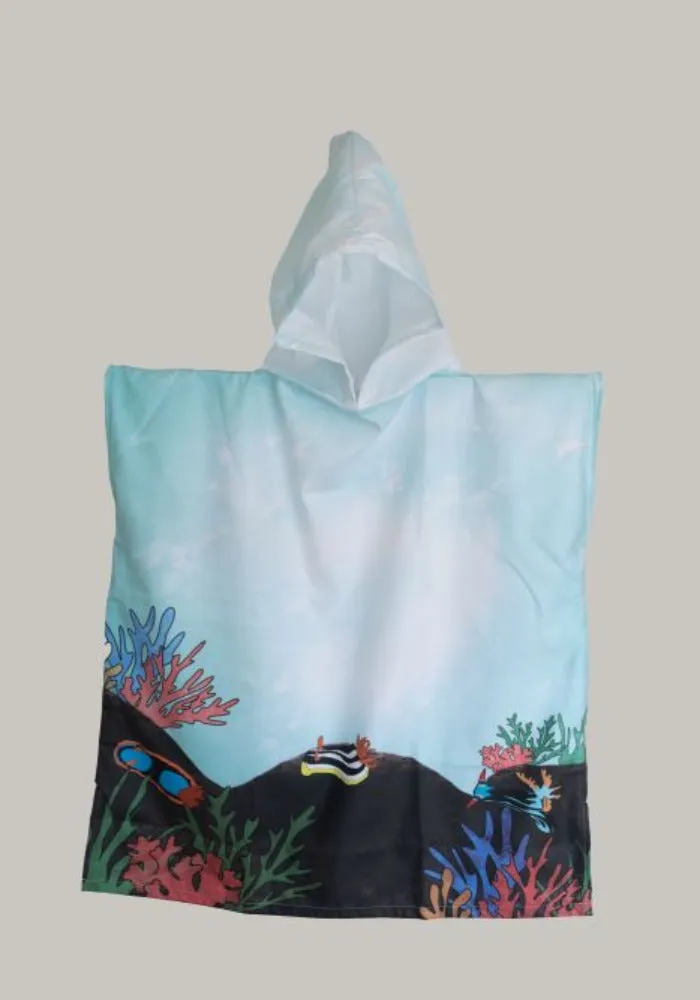 Kids Hooded Towel - Turquoise Rocks