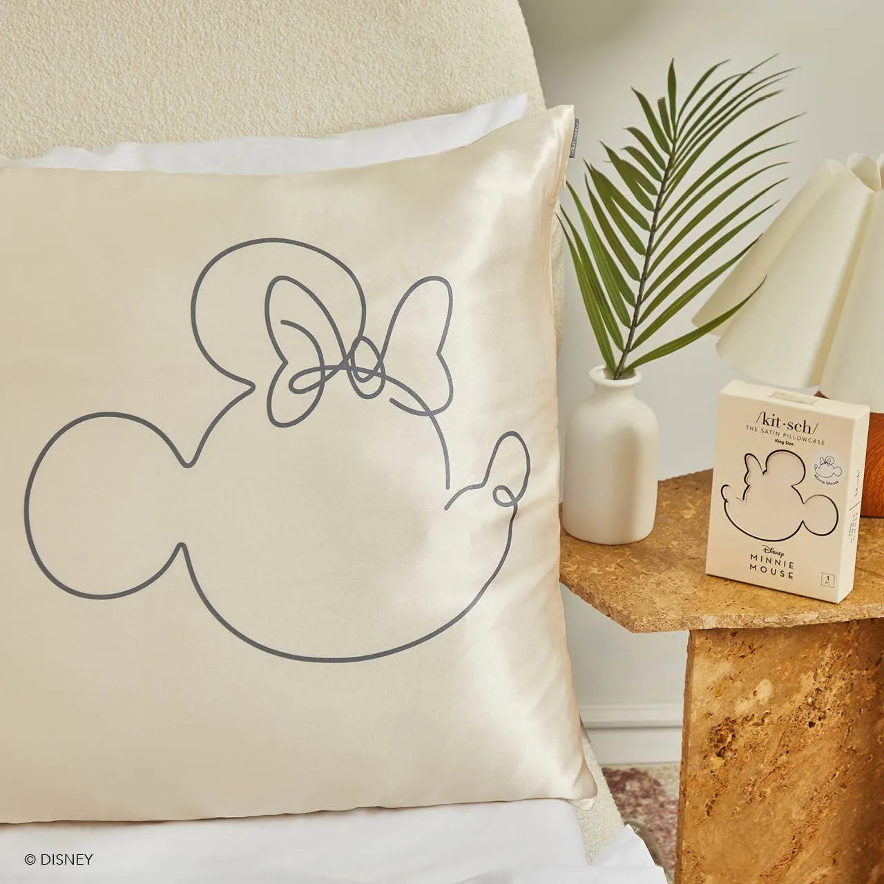 KITSCH - Kitsch & Mickey and Minnie Satin Pillowcase  Mrs.Mouse-Cream