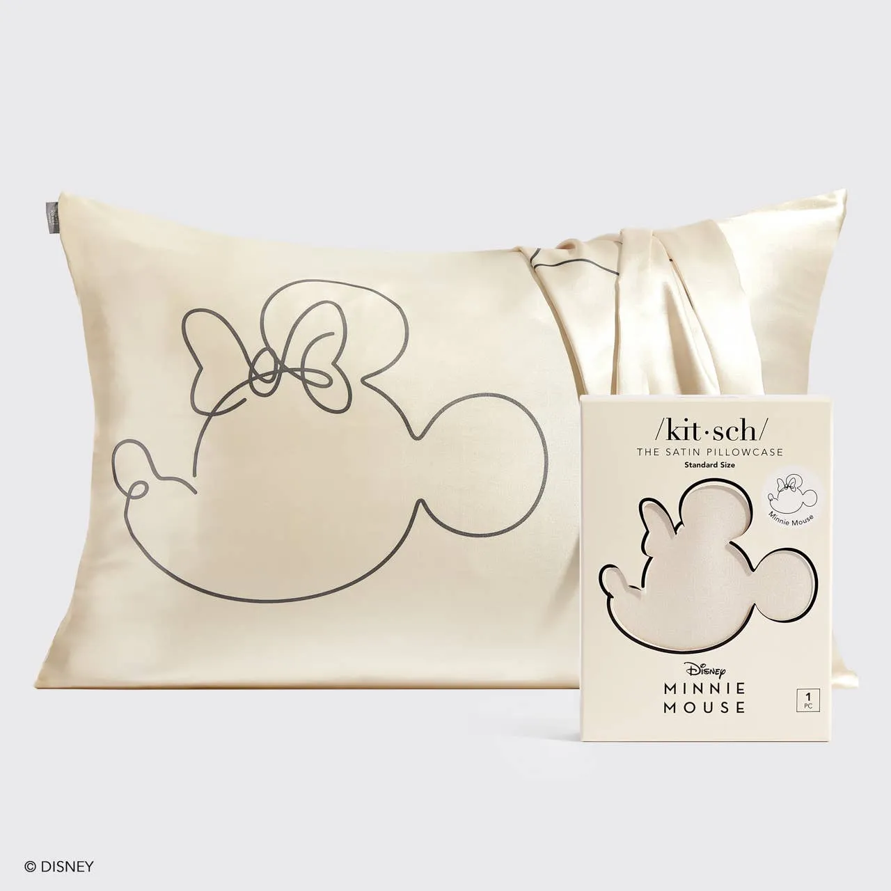 KITSCH - Kitsch & Mickey and Minnie Satin Pillowcase  Mrs.Mouse-Cream