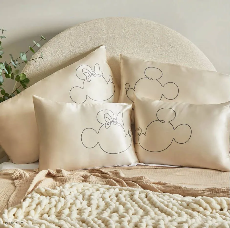 KITSCH - Kitsch & Mickey and Minnie Satin Pillowcase  Mrs.Mouse-Cream