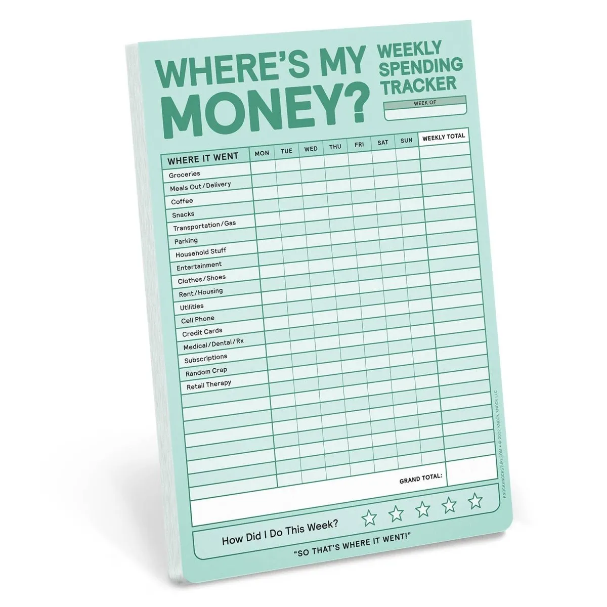 Knock Knock - Weekly Money Tracker Pad