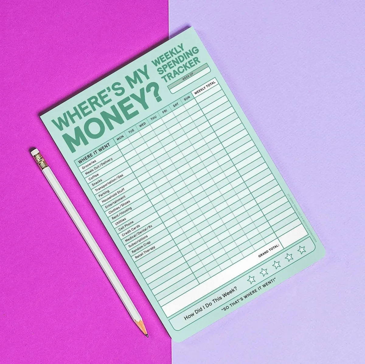 Knock Knock - Weekly Money Tracker Pad