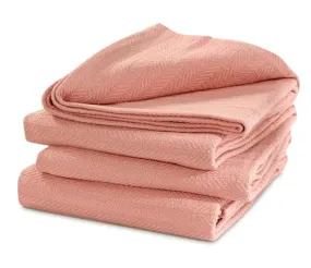 KOSTORICA Geometric Stripe Weave Soft & Cozy Cotton Thermal Queen Standard Size Blanket for Bedding and All Season (Baby Pink - 90x90 Inches, Pack of 1 Pc)