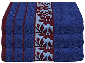 Kuber Industries 100% Cotton 3 Pieces Bath Towel 27" x54” (Blue) -CTKTC8916