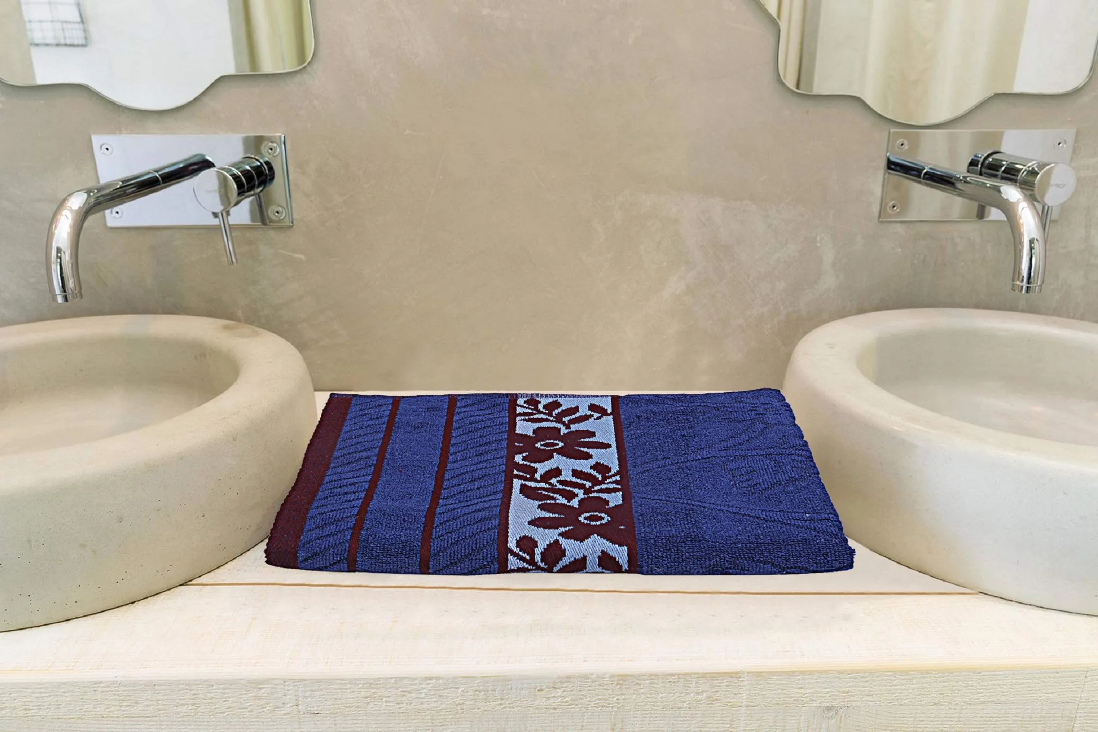 Kuber Industries 100% Cotton 3 Pieces Bath Towel 27" x54” (Blue) -CTKTC8916