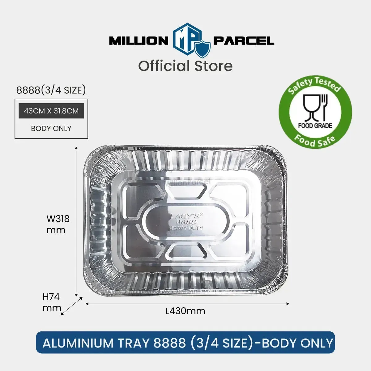 LACY'S Aluminum Tray with Plastic Lid