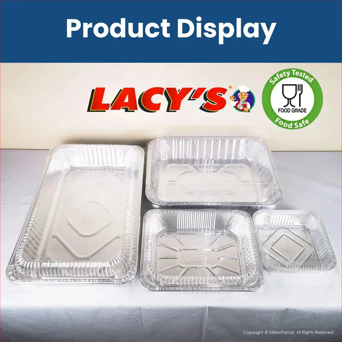 LACY'S Aluminum Tray with Plastic Lid