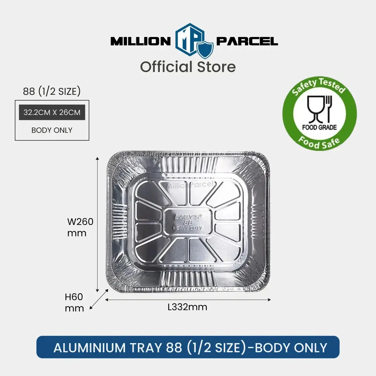 LACY'S Aluminum Tray with Plastic Lid