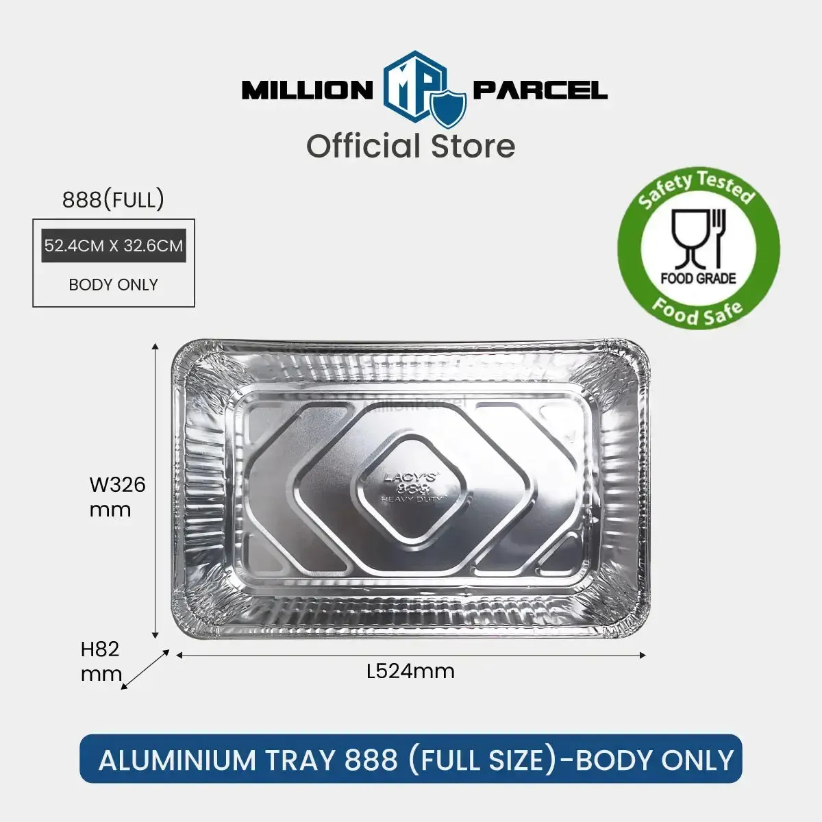 LACY'S Aluminum Tray with Plastic Lid