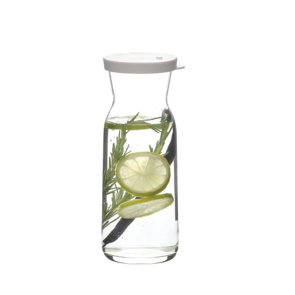 LAV Glass Carafe 500ml Water Jug Bottle with Grey Lid SGN2379