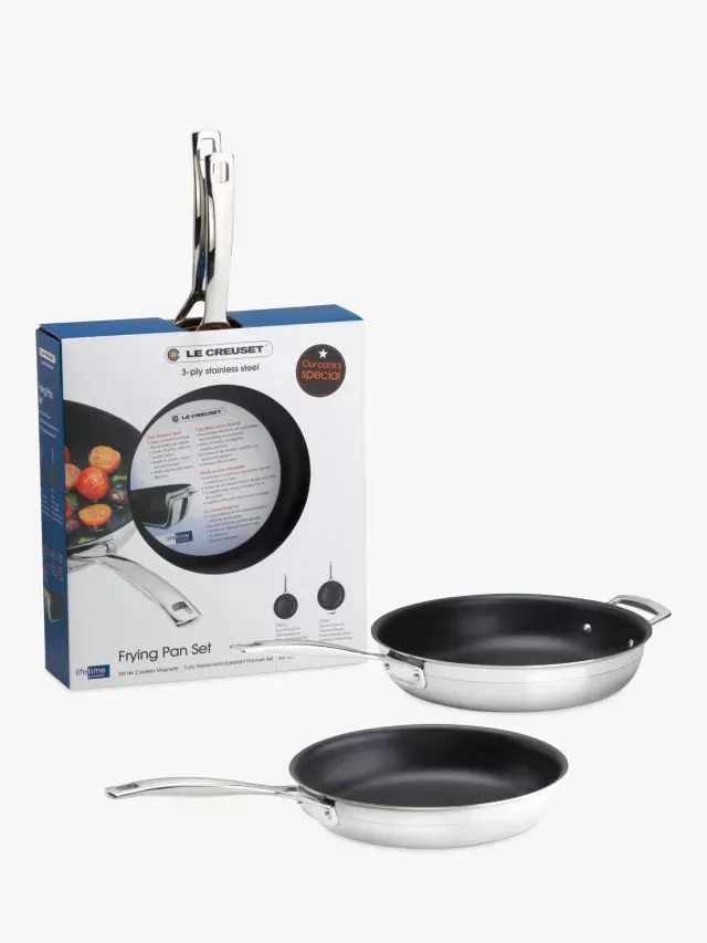 Le Creuset 3Ply Stainless Steel 2 Piece Frying Pan Set