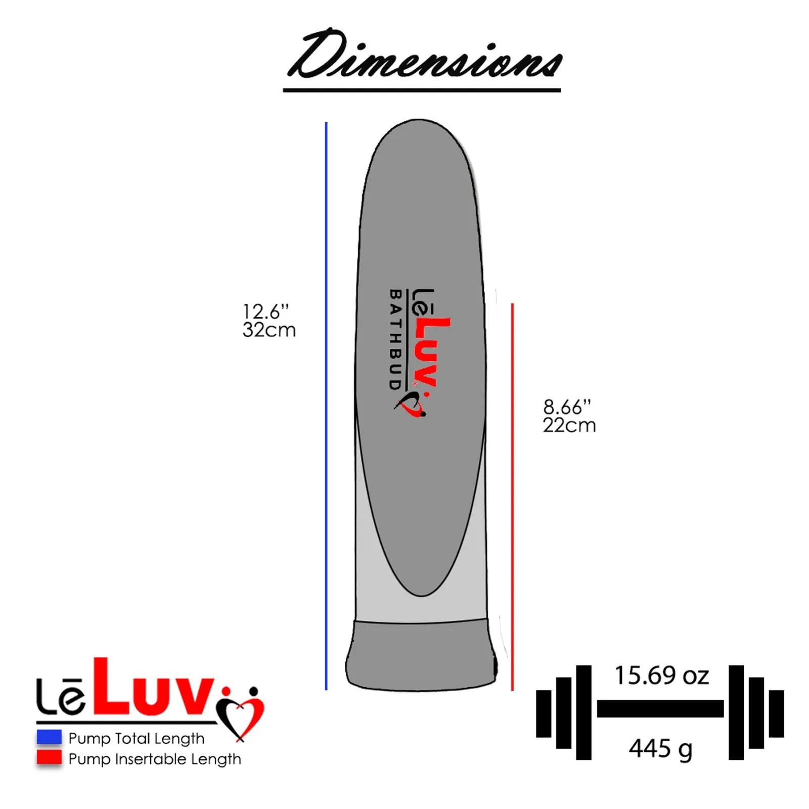 LeLuv BathBud Waterproof Fully Submersible Electric Penis Pump