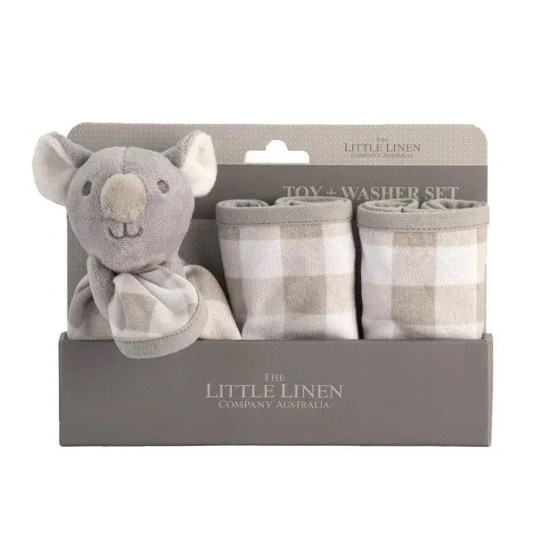 Little Linen Co. Washer and Toy Set - Cheeky Koala