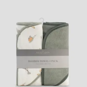 Little Linen TLLC Hooded Towel 2pk - Farmyard Lamb