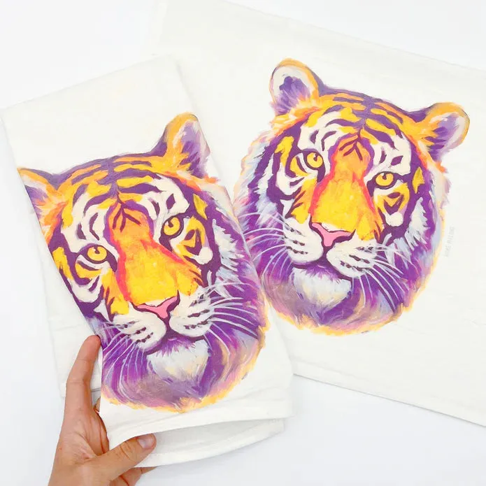 LSU Tiger Head Hand Towel