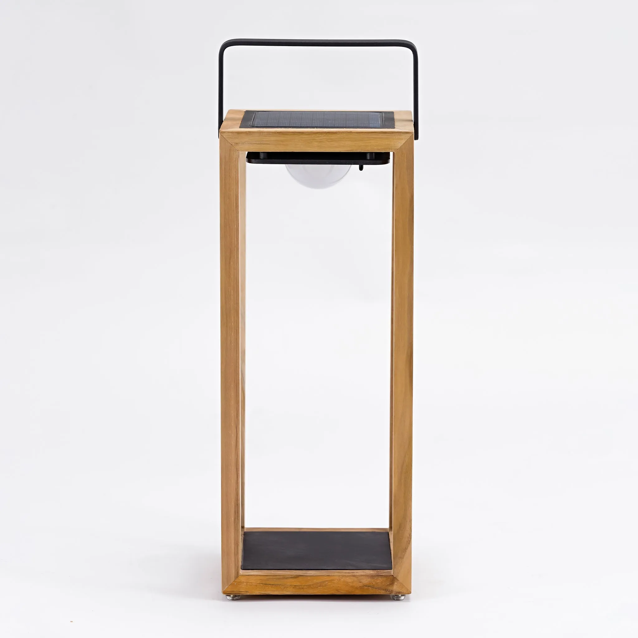 Luxor Floor Outdoor and Indoor Solar Lantern In Teak