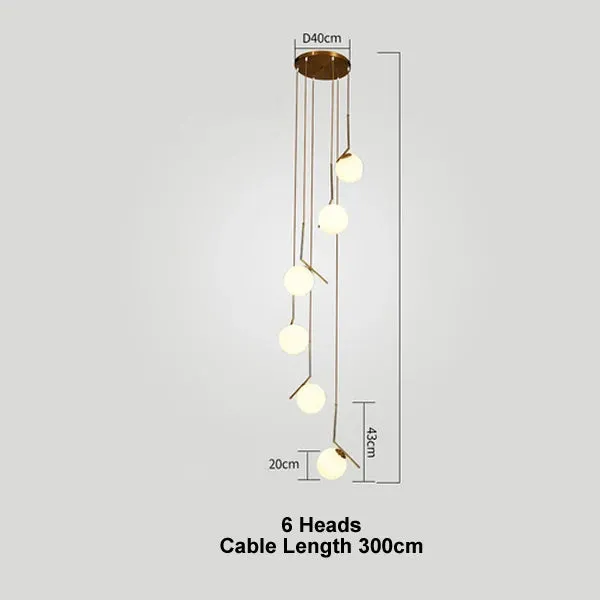 Luxury Bean Suspension Chandelier for Mansion Living Room LED Interior Lighting