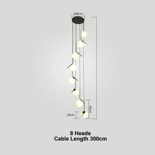 Luxury Bean Suspension Chandelier for Mansion Living Room LED Interior Lighting