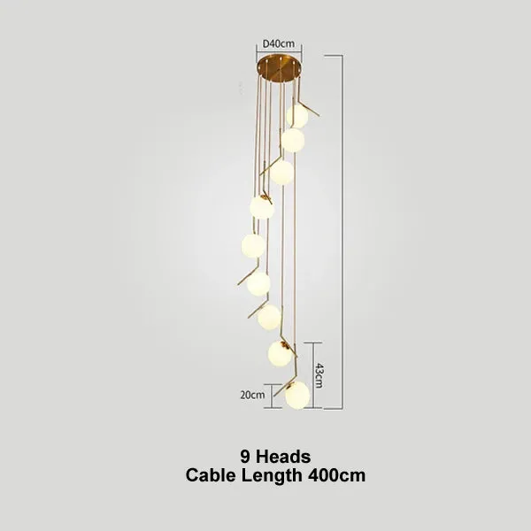 Luxury Bean Suspension Chandelier for Mansion Living Room LED Interior Lighting