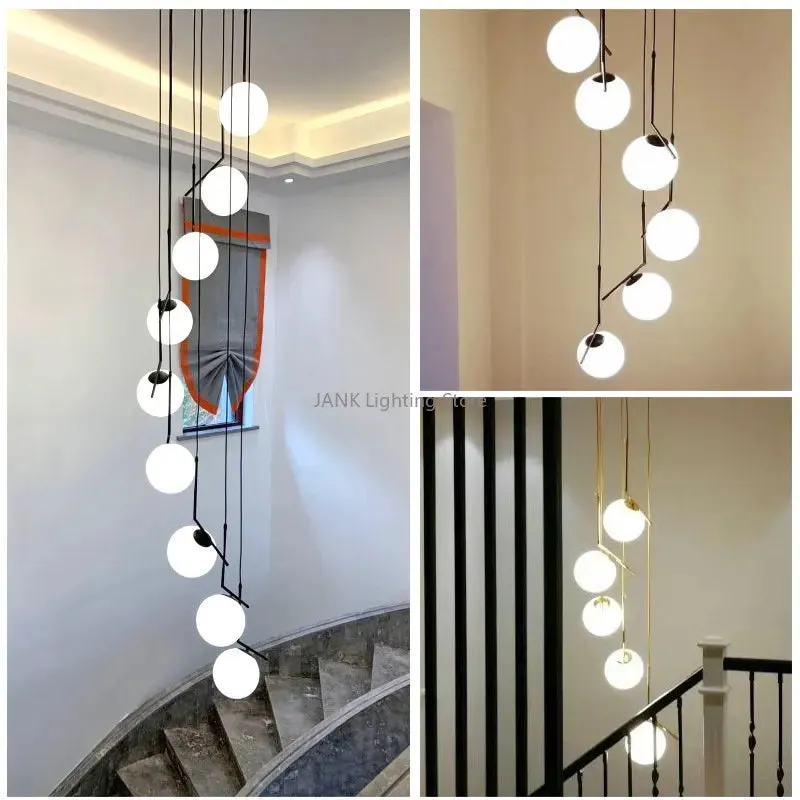 Luxury Bean Suspension Chandelier for Mansion Living Room LED Interior Lighting