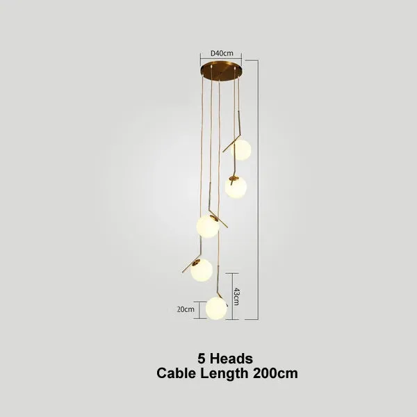 Luxury Bean Suspension Chandelier for Mansion Living Room LED Interior Lighting