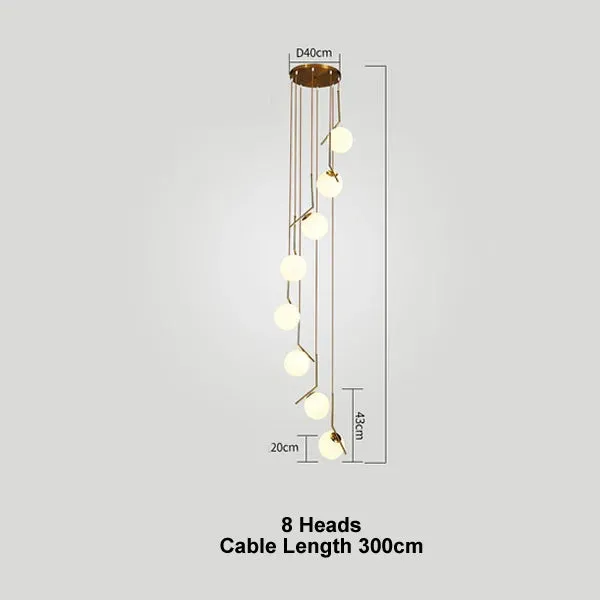 Luxury Bean Suspension Chandelier for Mansion Living Room LED Interior Lighting