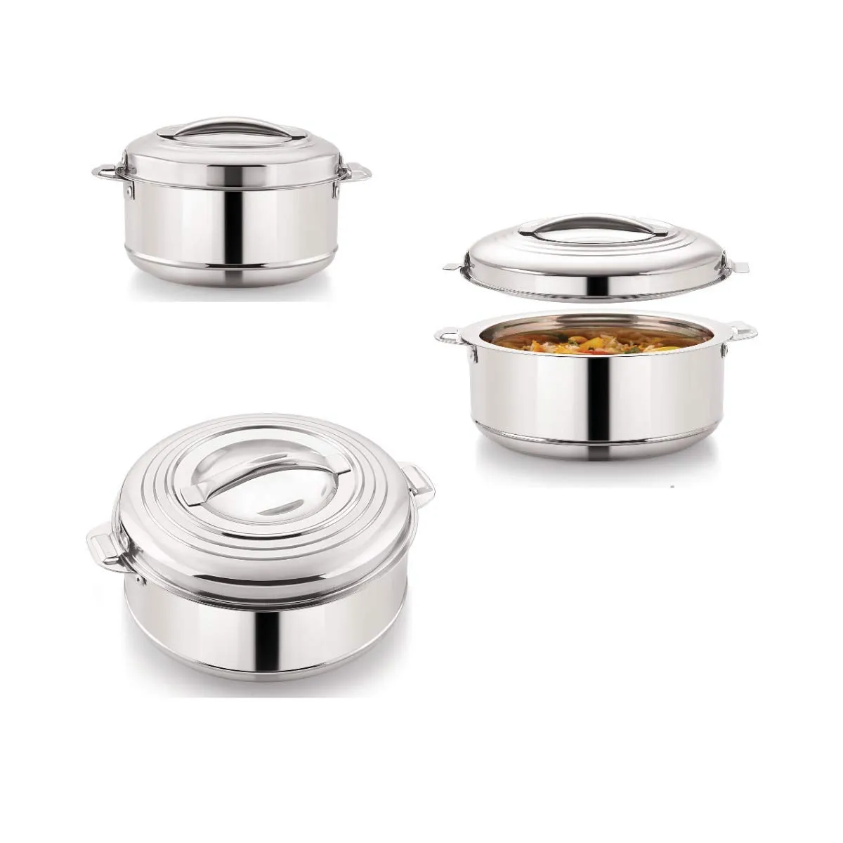 Magnus Rio Stainless Steel Casserole Set of 3 ( 1000ml, 2000ml, 3000ml)