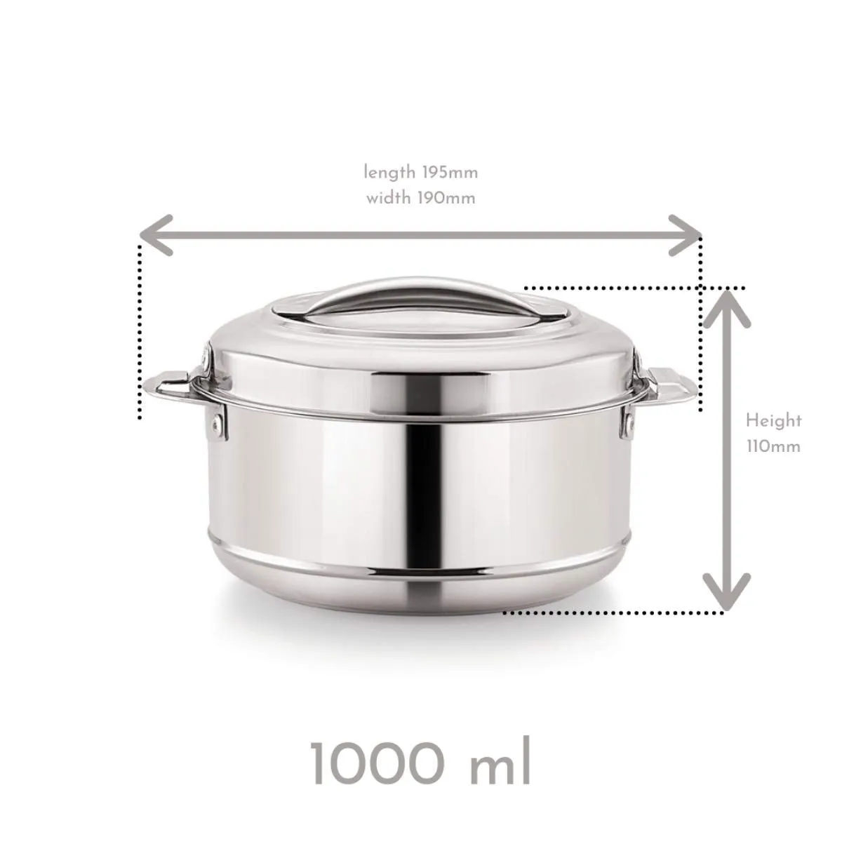 Magnus Rio Stainless Steel Casserole Set of 3 ( 1000ml, 2000ml, 3000ml)