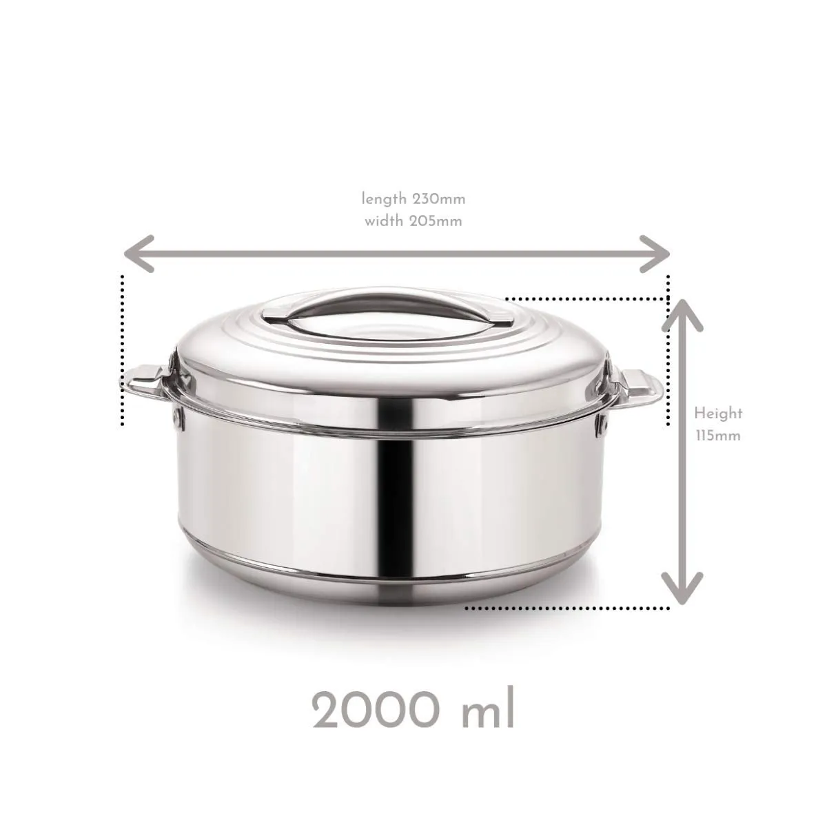 Magnus Rio Stainless Steel Casserole Set of 3 ( 1000ml, 2000ml, 3000ml)