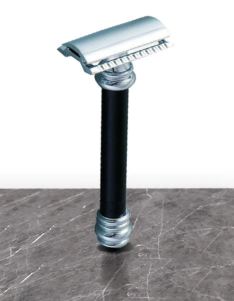 Merkur - 38B Long Handle Barber Pole Safety Razor, Black