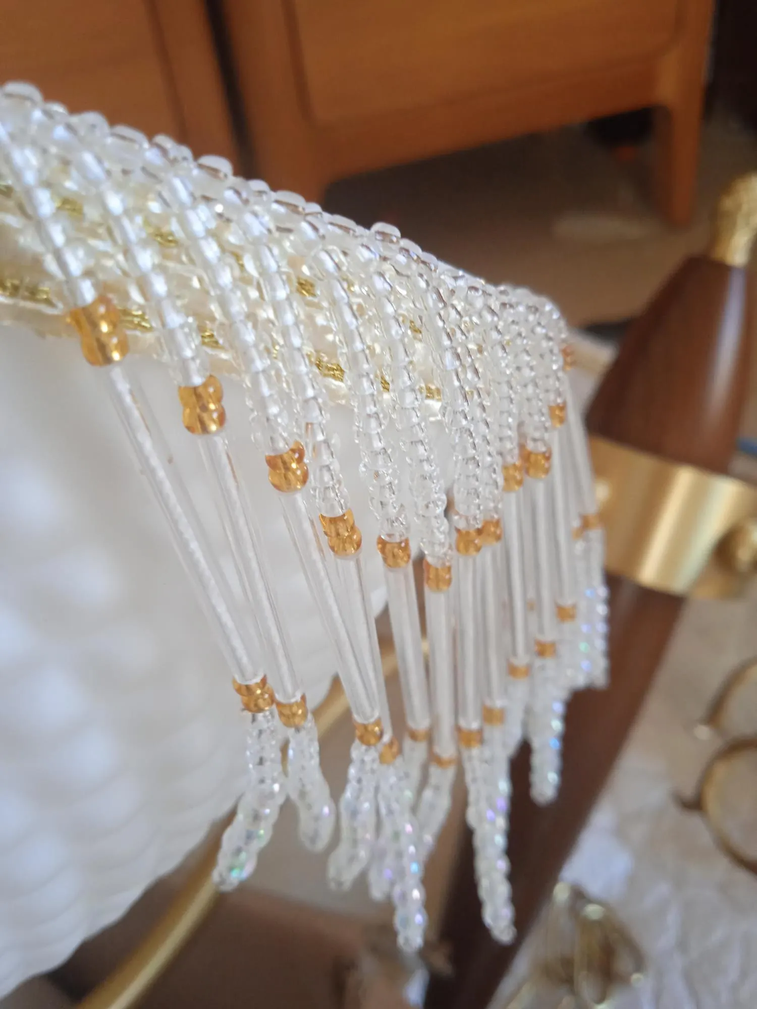 Mesh Tassel Glass Chandelier