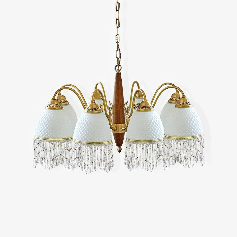 Mesh Tassel Glass Chandelier