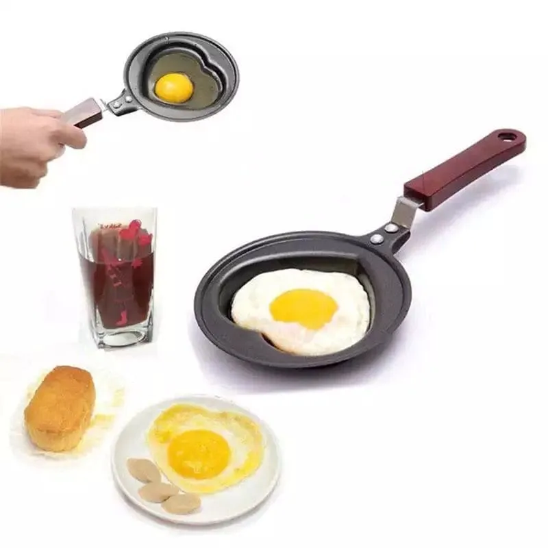 Mini Egg Frying Pan, Star Heart Strawberry Breakfast Egg mold, Fried Egg Pancake Mold, Non-Stick Egg Pancake Omelet Mini Frying Pan, Mini Cookware Black Non Stick Pan