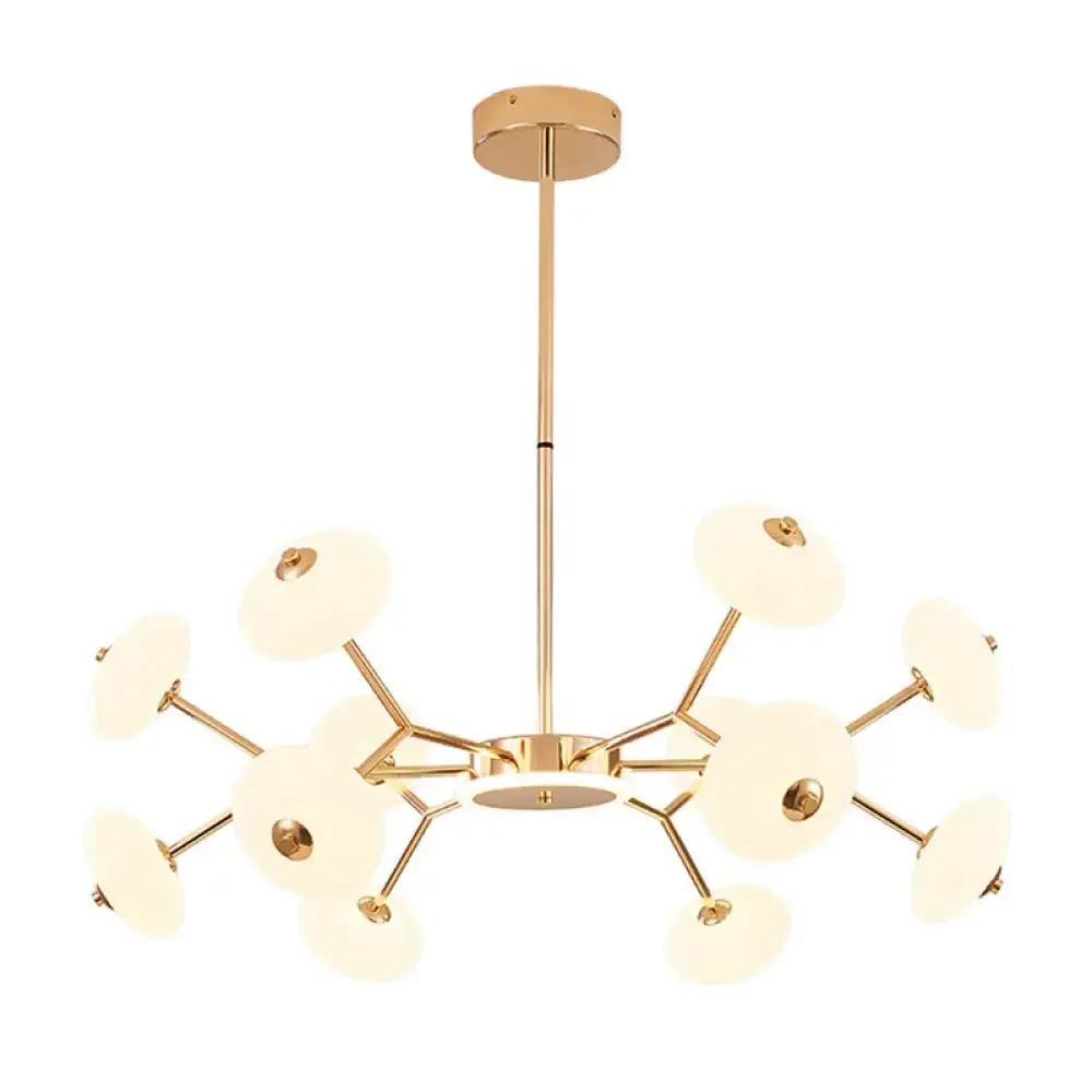 Minimalist Gold Bean Shaped Acrylic LED Chandelier for Bedroom Ceiling