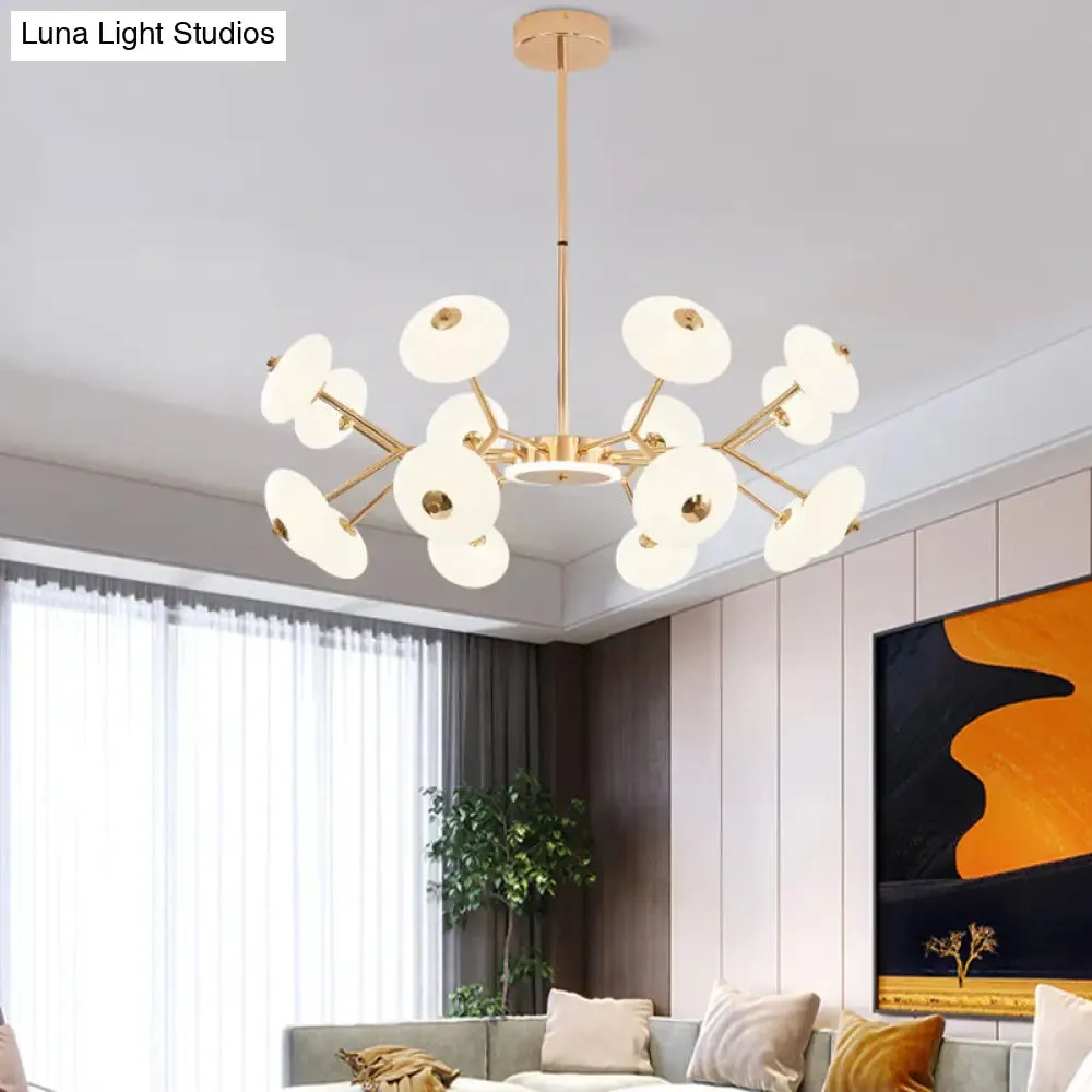 Minimalist Gold Bean Shaped Acrylic LED Chandelier for Bedroom Ceiling