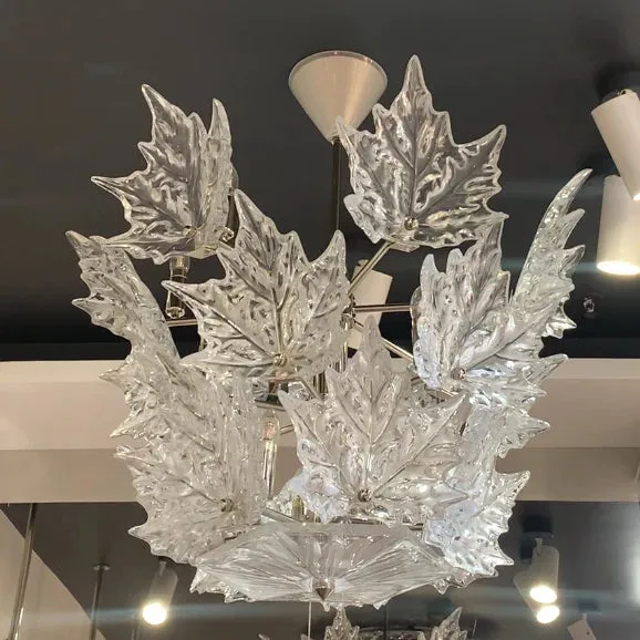 Modern Creative Clear Crystal Maple Leaf Chandelier for Living Room/Bedroom