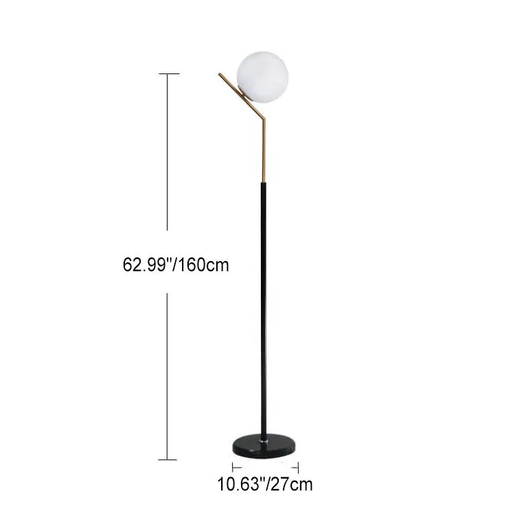 Modern Creative Wrought Iron Long Sphere 1-Light Standing Floor Lamp