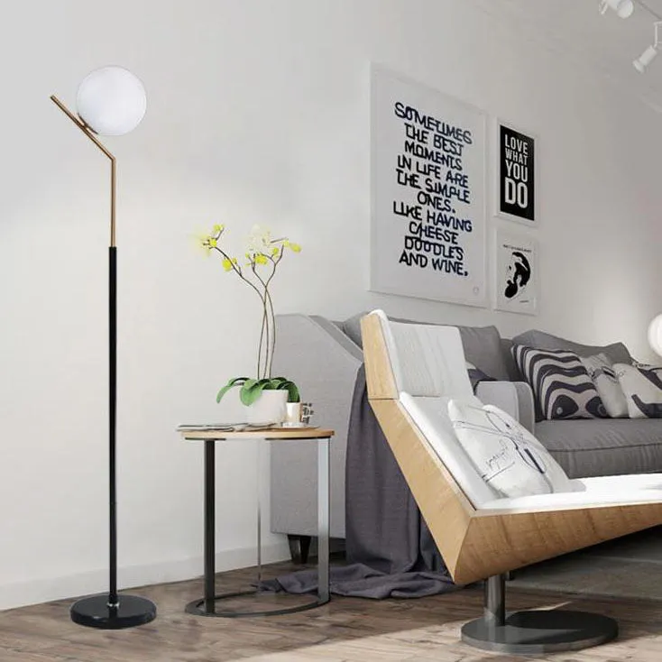 Modern Creative Wrought Iron Long Sphere 1-Light Standing Floor Lamp