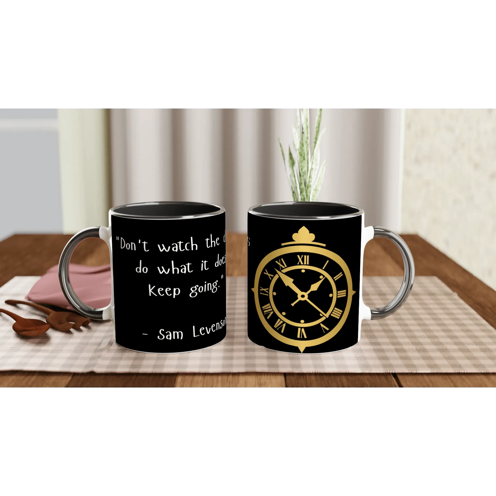 Motivational Black Ceramic Mug