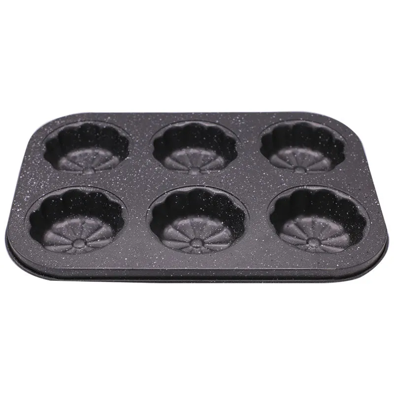 Muffin Flower Cupcake Baking Tray Non Stick 6 Cavity