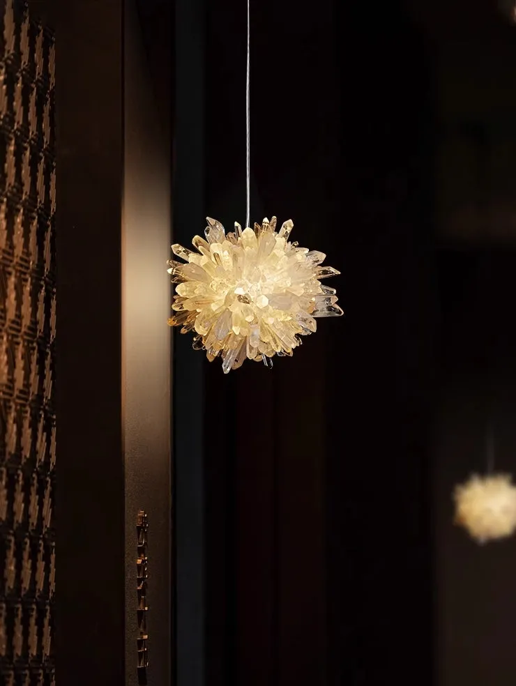 Natural Crystal Cluster Ambient Pendant Light