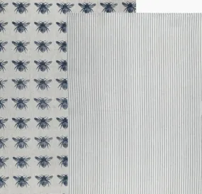 Navy Bee Stripe Tea Towels