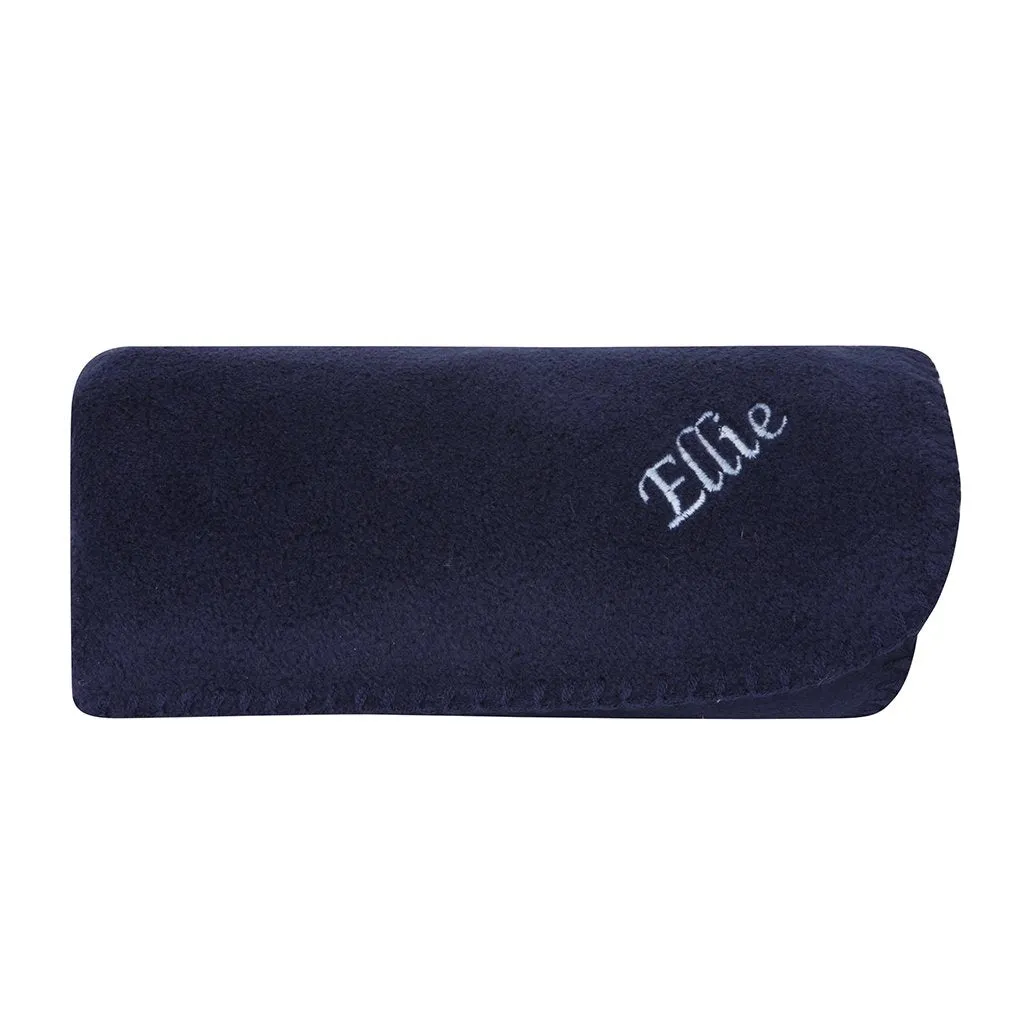 Navy Personalised Fleece Luxury Dog Blanket