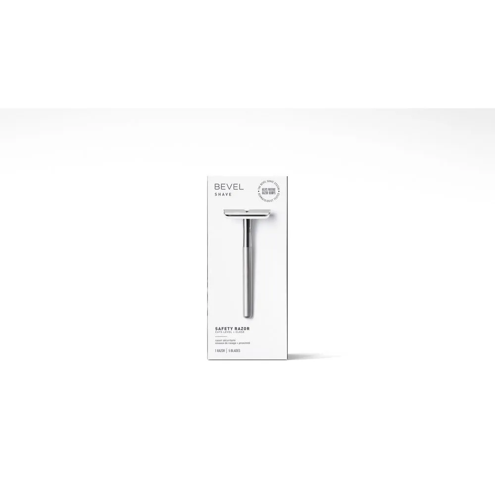 New - BEVEL Premium Safety Razor with 10 Double-Edged Razor Blades