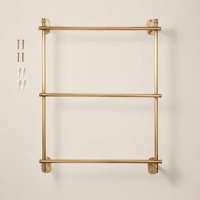 New - Wall-Mounted Brass Ladder Towel Rack Antique Finish - Hearth & Hand with Magnolia