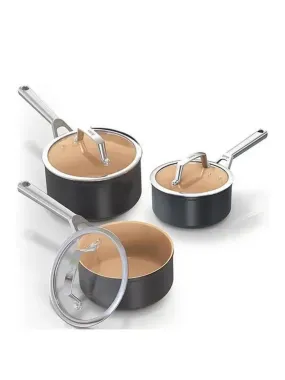 Ninja CW93000UK Ceramic Coated 3 Piece Cookware Set - Apricot & Grey